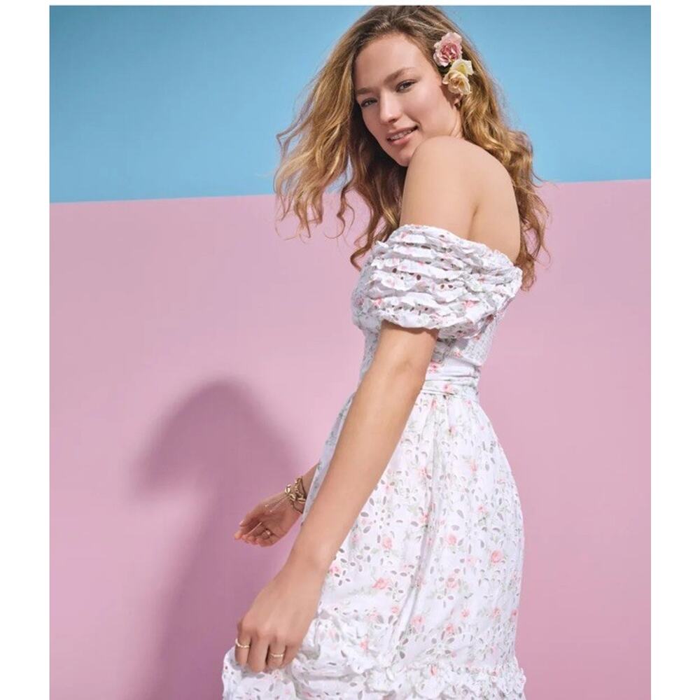 LoveShackFancy x Target Women's Clementine Floral Eyelet Short Dress Sz 12